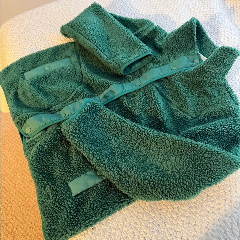 L.L. Bean Teal Green Sherpa Fleece Jacket - Picture 5 of 10